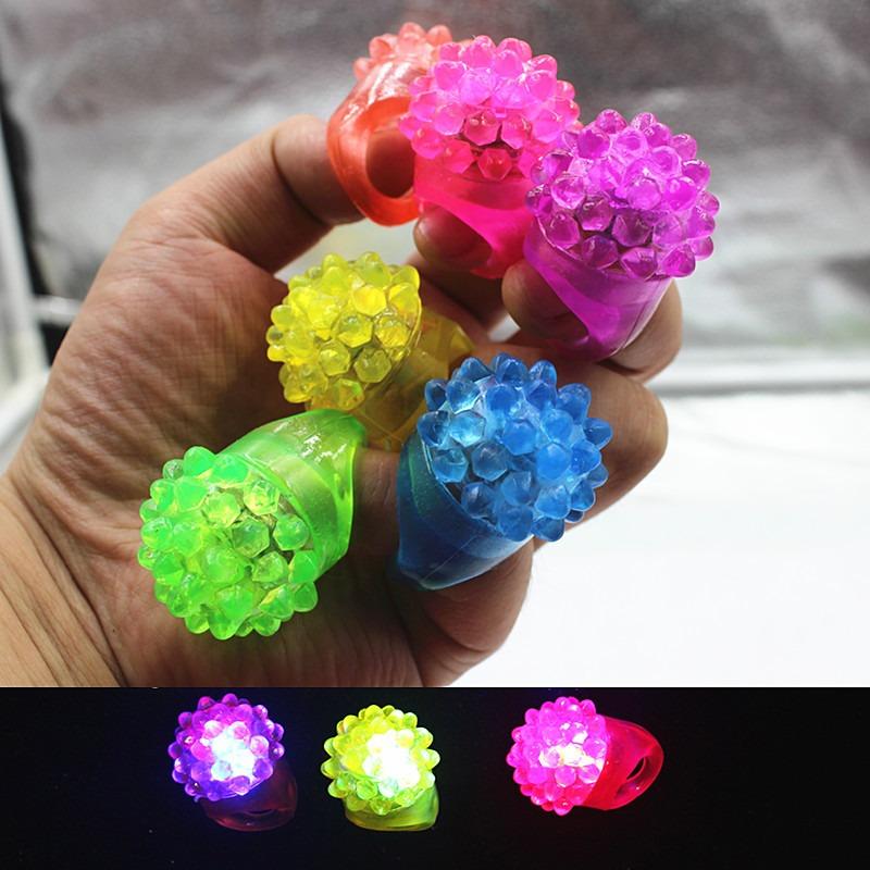 LED Light Up Ring Bumpy Rings Flashing LED Bumpy Jelly Ring Light-Up Toy Birthday Rewards Eggs Filler Glow Party Supplies