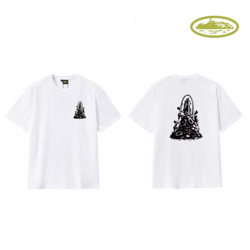 CORT Alcatraz Basic Short Sleeve T-Shirt Phantom Letter Print Couple Streetwear Teens