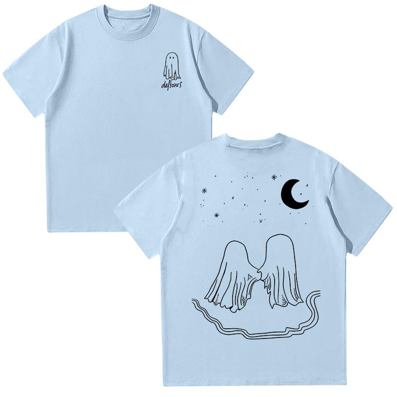 Хлопковая футболка рок-группы Deftones Deftones Ghosts кремовая футболка Хип-хоп Рок Женская Мужская Уличная мода Модная одежда с коротким рукавом