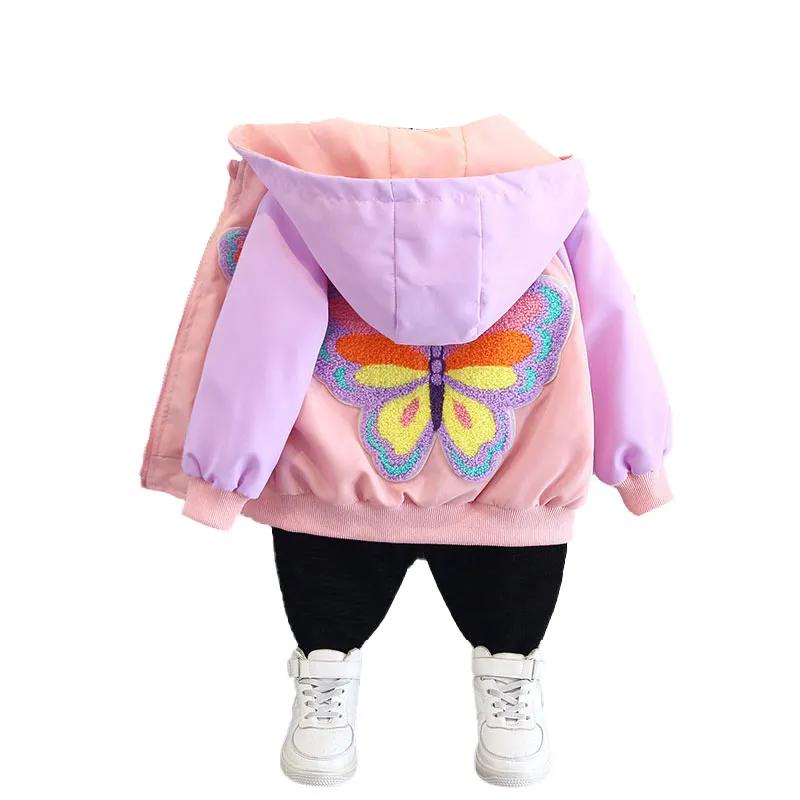 Girl's Spring and Fall Jacket Middle and Big Children Hooded Sports Jacket