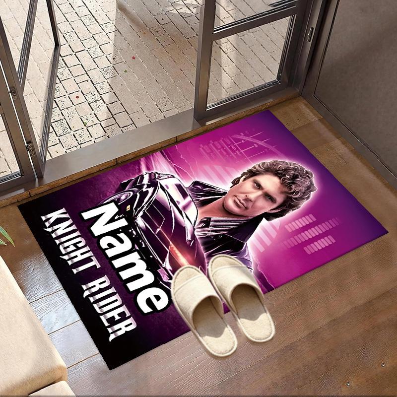 Custom Name Personalized Knight Rider Print Carpet, Versatile Home Decor Rug, for Playroom, Apartment, Balcony, Entryway, Hallway Gift
