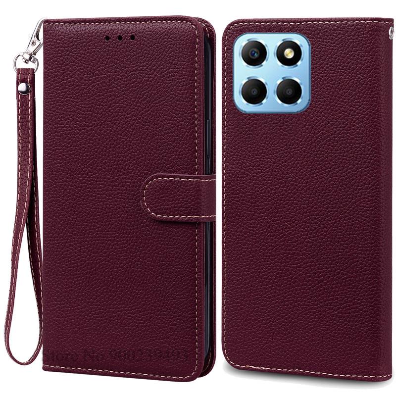 For Honor X6 Case Huawei Honor X6 2022 Cover Silicone Wallet Flip Leather Case For Honor X6 VNE-LX1 VNE-LX2 Phone Case Fundas
