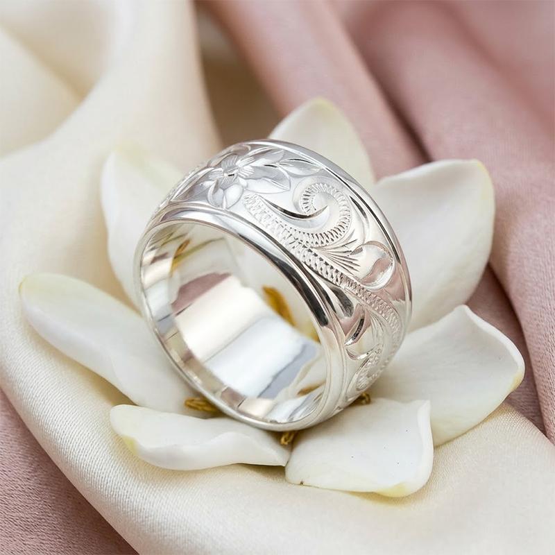Huitan Gorgeous Flower Pattern Rings for Women Exquisite Graceful Finger Accessories Trendy Charming Stylish Anniversary Jewelry