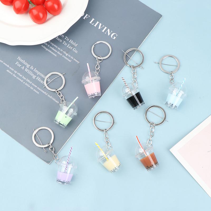 Bubble Tea Diy Keychain High Quality Acrylic Pendant Backpack Keyring Charms