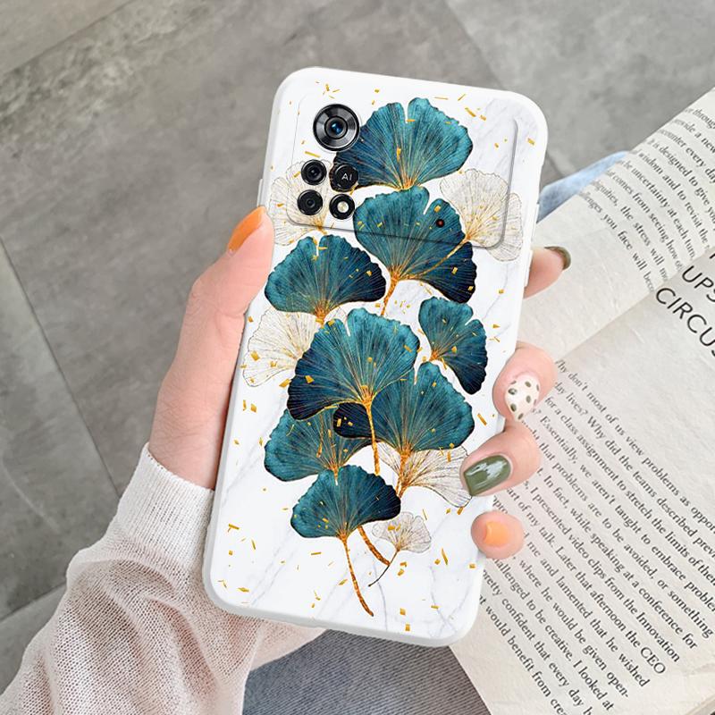 Для Poco X4 Pro 5G M4Pro Чехол Funda Винтажный Цветок Лист Защитный Чехол TPU Capa Для Xiaomi Poco X4 Pocox4 X 4 M4 Pro Coque