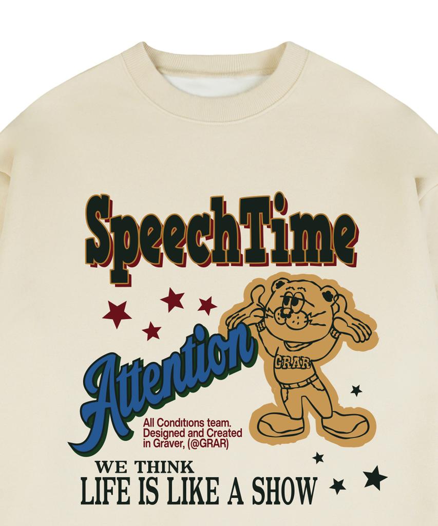 GRAVER [Унисекс] Свитшот Speech-Time_Кремовый