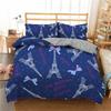 Eiffel Tower Duvet Cover Chic Paris Bedding Set Microfiber Modern French Style Romantic Theme Comforter Cover With Pillowcase