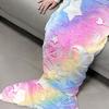 Mermaid Tail Blanket Wear Resistant Friendly To Skin Breathable Luminous Design Plush Flannel Fleece Blanket Toddler Mermaid Toy
