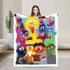 Pink Characters Sesames Streets Cartoon Warm Blanket  Picnic Plush Throw Blanket Fashion Flannel Bedspread Sofa Bed Cover