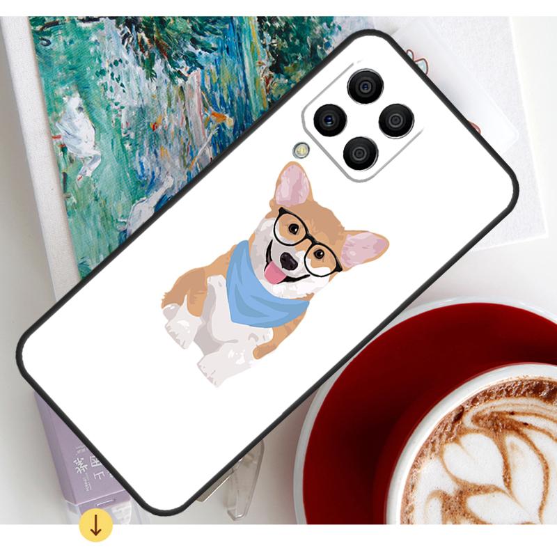 Cartoon Corgi Dog Case For Samsung Galaxy M15 M21 M31 M55 M56 M36 M16 M06 M13 M33 M53 M12 M32 M52 M14 M34 M54