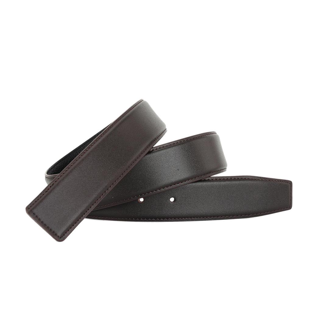 3.8CM Smooth Buckle Leather Belt for Men's Formal Suit