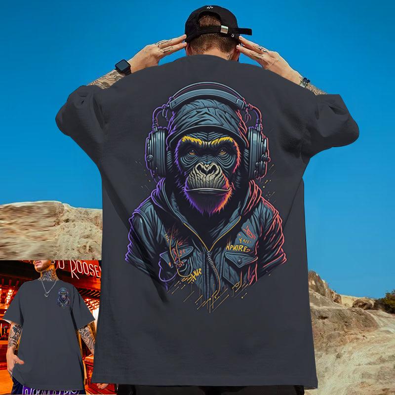 3d Hip Hop Monkey Print Short Sleeve T-Shirt For Men Street Trend Man Clothes Funny Men's T-Shirt Summer Casual Quick Dry Tees