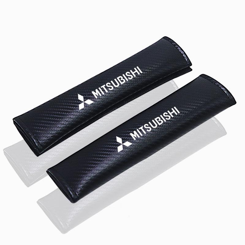 2pcs Car Seat Belt Cover Shoulder Protector Pads for Mitsubishi Outlander Lancer 9 10 ASX L200 Pajero Eclipse Auto Accessories