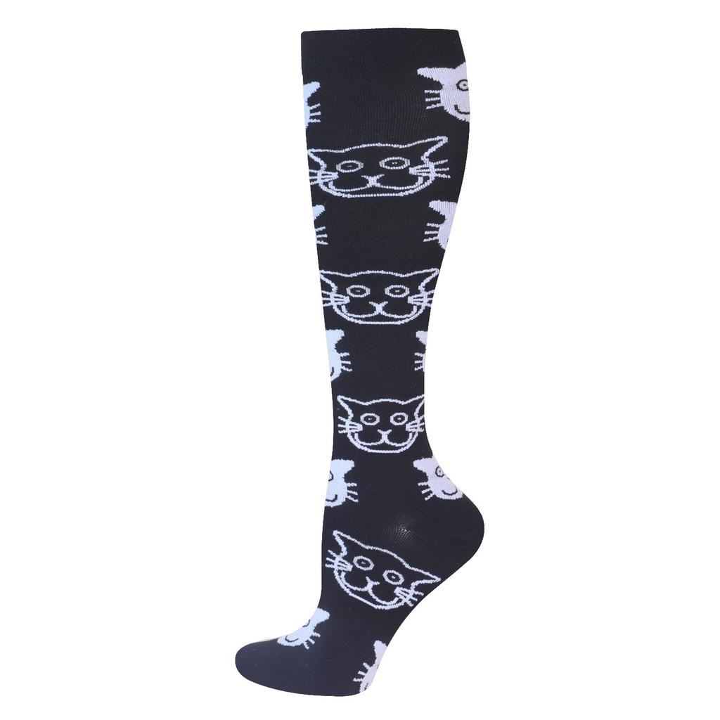 Unisex Compression Socks Calf Pressure Stockings Compresse Sports Marathon Varicose Veins Yoga Men Women Nurse Cartoon Pattern