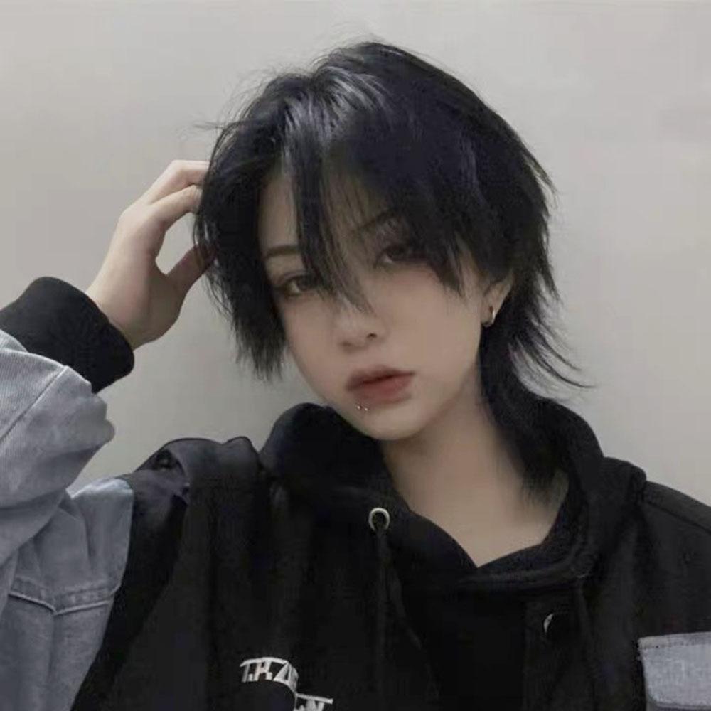 Корейский стиль, мужская мода, прямой короткий парик, студенческие мальчики, ежедневное использование, натуральные синтетические черные парики