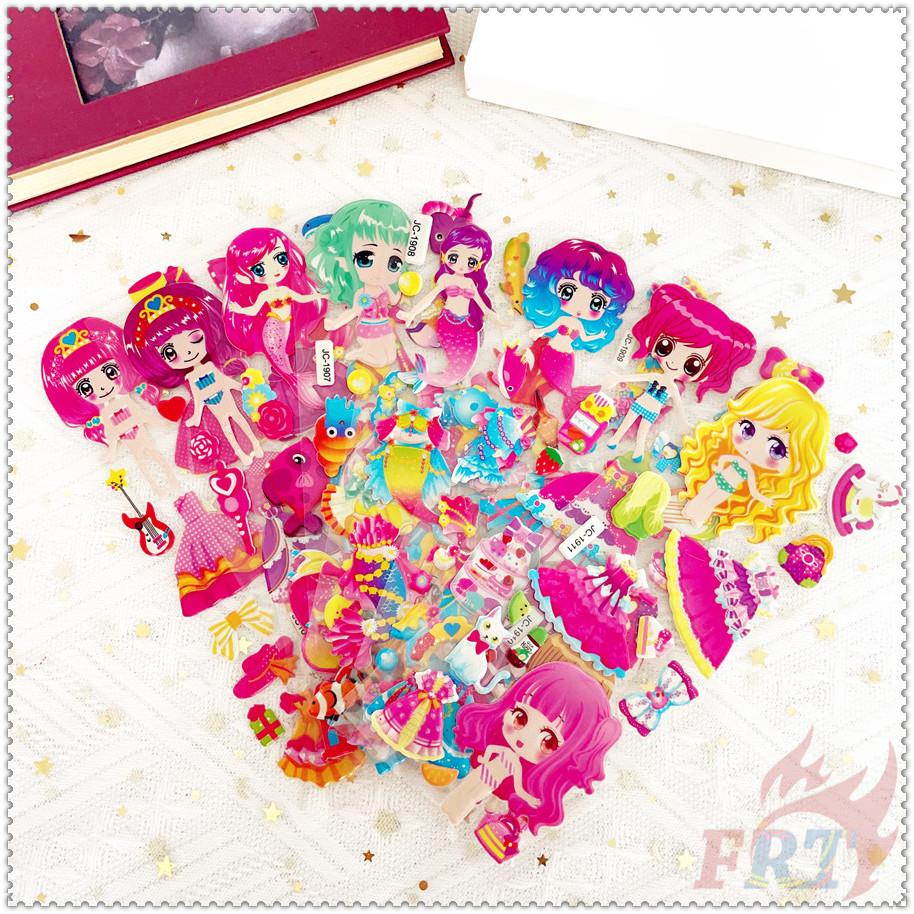 8Sheets/set Cartoon Dress Up Girls Rewards Sticker Puffy Bubble Toys Stickers