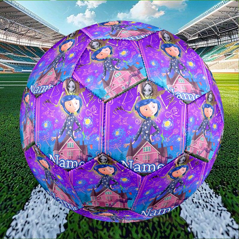 Custom Name Personalized Coraline Print Size 5 Soccer Ball Training & Match Football, for Team, Kicking, Gift for Football