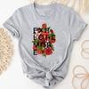 (Asian Size)Tee Top Fashion T Shirt Clothing Casual Flower Watercolor Lovely 90s Short Sleeve Women Print Lady Female Graphic T-shirt