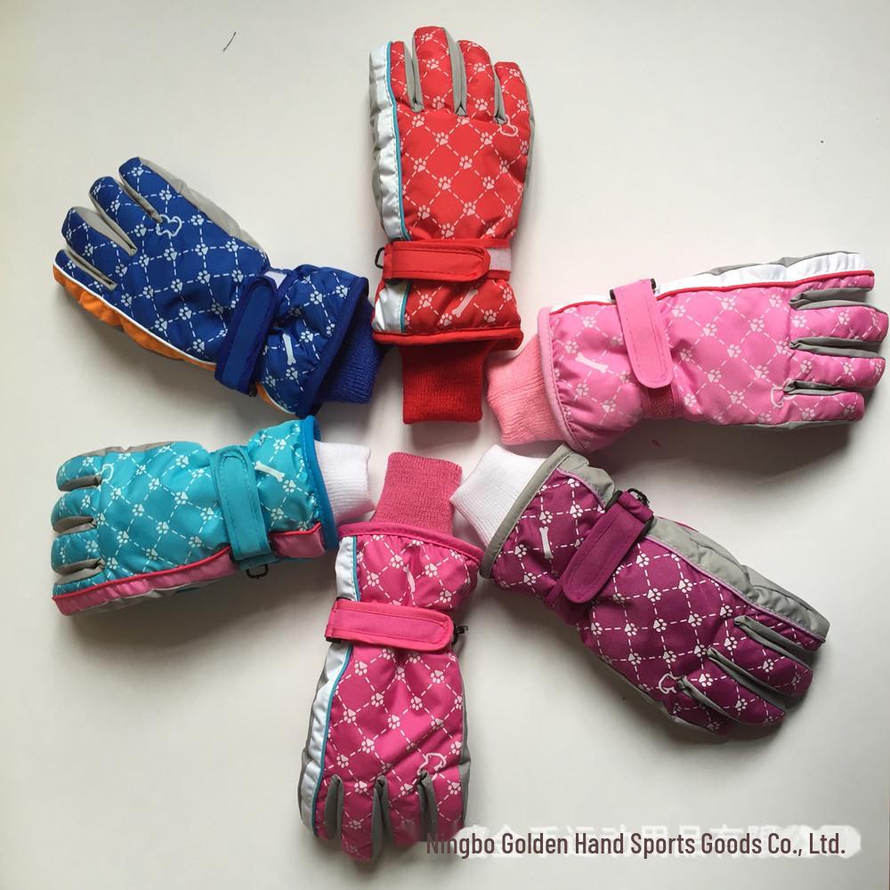 Детские зимние лыжные перчатки, возраст 5-9 лет, теплый бархат, для мальчиков и девочек