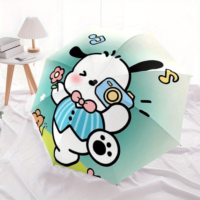 1pc Pochacco Photographed Automatic Opening and Closing Umbrella, Lightweight 3-Fold, With Cute Cartoon Characters, Suitable for Home, Outdoor and Dai
