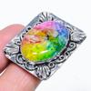 Natural Rainbow Solar Quartz Gemstone 925 Sterling Silver Ring Size 6 B1m85