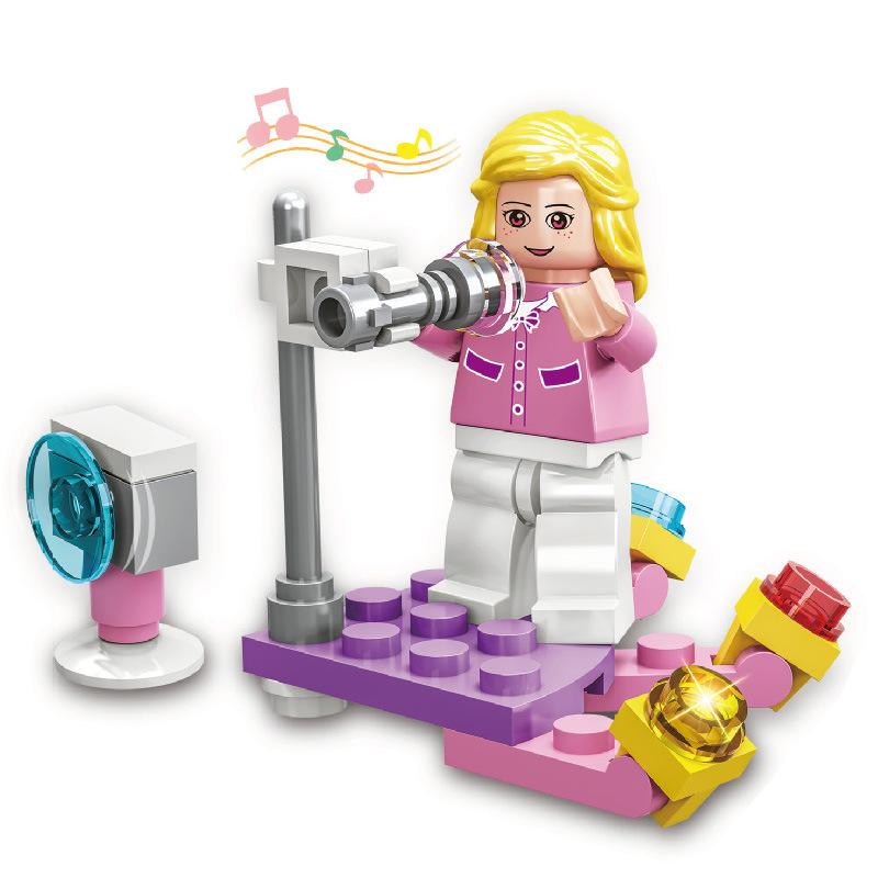 Нетоксичные сказочные принцессы дети Белль Чудовище Золушка Анна Оливия Модель Фигурка Блоки Конструктор Строительные Кирпичики Игрушки Для Детей