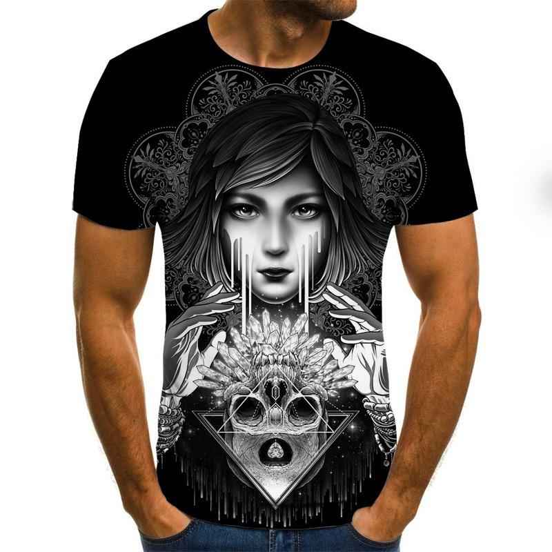 Печать летних мужских футболок с круглым вырезом, повседневных футболок с коротким рукавом, модных тенденций уличной моды, мужских топов