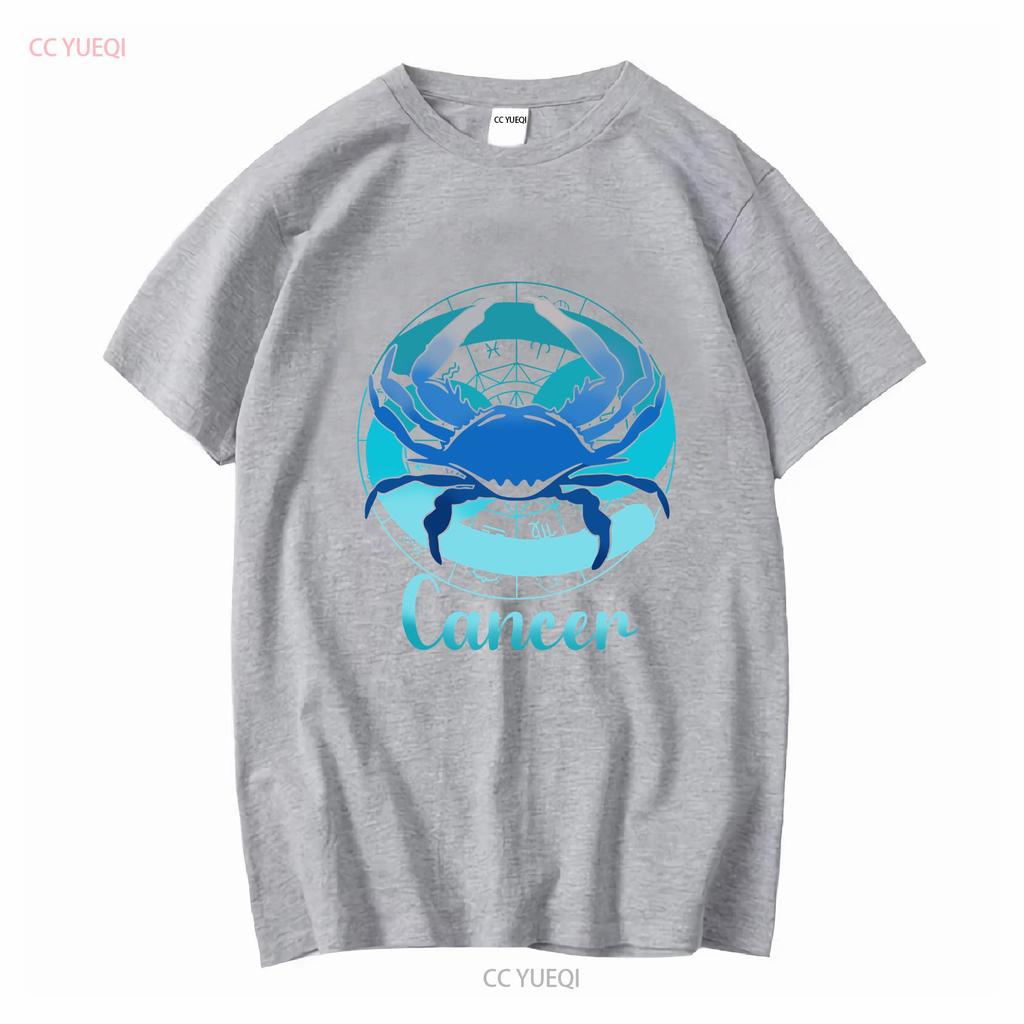 Cancer Astrology Zodiac Horoscope Sign T Shirt Long Or Short Sleeves Vintage Washed Stylish Versatile Streetwear Homme