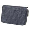 Inden Wallet Zipper Coin Purse 1012 Navy Deerskin X Black Lacquer Small Checkered Pattern Height X Width 11cm X Thickness 2cm Round Zipper 4 Card