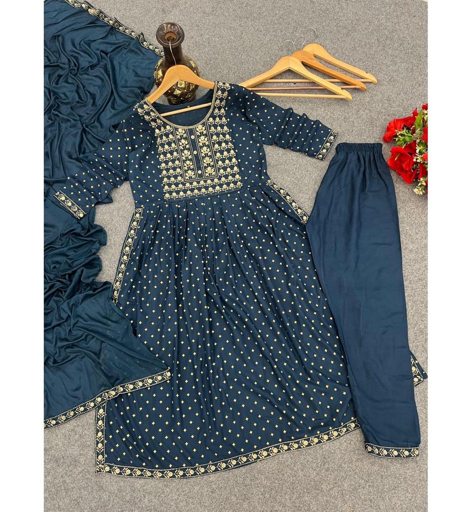 Индийский дизайнерский вискозный красивый костюмный набор и набор дупатта женский болливудский праздничный курти