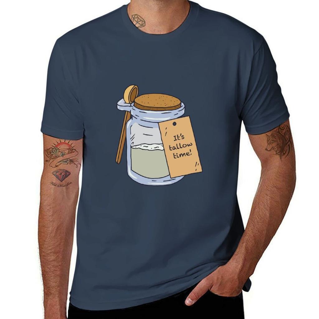 Its Tallow Time Jar Tshirt Work Basic Short Sleeve Top