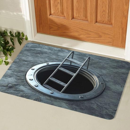 Bathroom Carpet Non-Slip Backing Optical Illusion Pattern Bathroom Rug Easy To Clean Comfortable Retreat Area Bath Mat