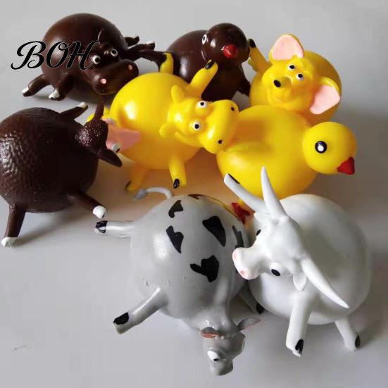 Easy Blow-up Halloween Decor Inflatable Animal Vent Toy, TPR Soft Blow Up Bouncing Ball for Stress Animal-shaped Relief, Fidget Toy Forest Party Baby