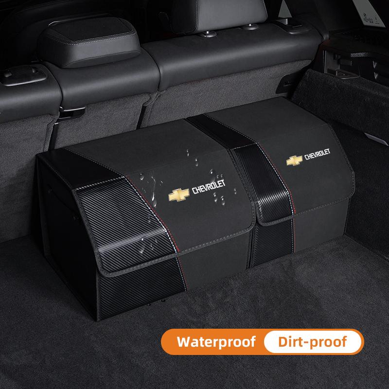 Car Leather Trunk Storage Box Foldable Portable Multiuse Trunk Bag For Chevrolet Spark Captiva Cruze Tracker Epica Nubira Malibu