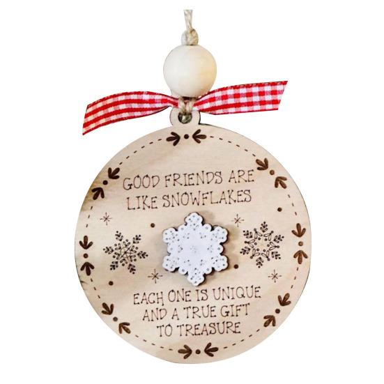 Дружественное украшение, деревянная рождественская елка, подвесное украшение, кулон «Дружеская связь», подарок в знак признательности