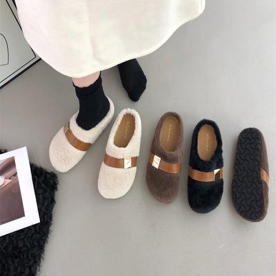 Корейская версия туфель Мао Мао для женщин на осень и зиму 2025 года, новая верхняя одежда, ленивые туфли на плоской подошве, с круглым носком