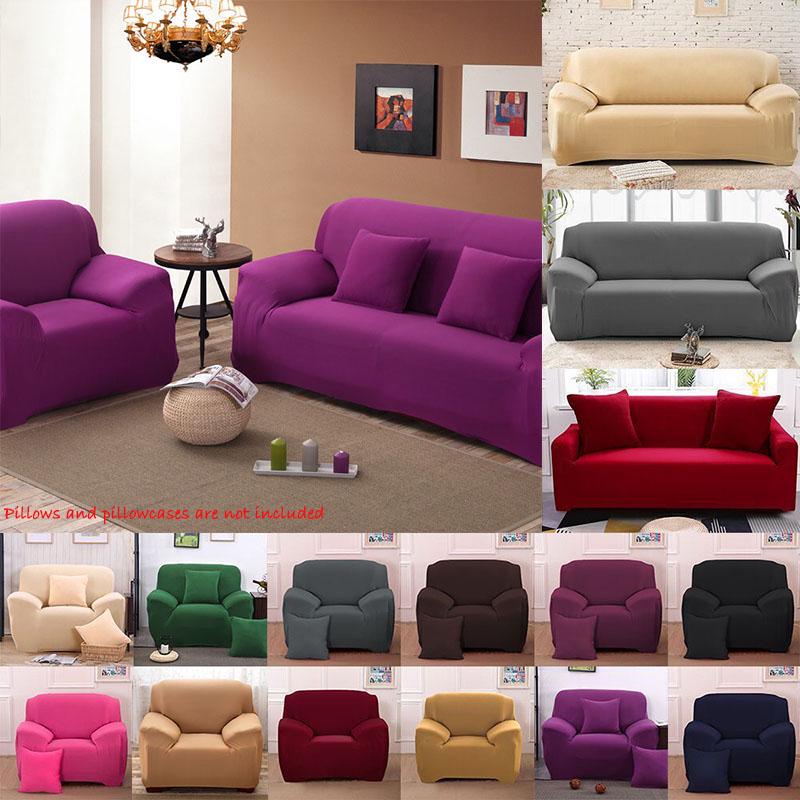 1 2 3 4 Seater Soft Stretch Chair Sofa Covers Couch Cover Elastic Slipcover Protector