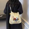 Новая сумка через плечо Lazy Wind большой емкости с симпатичной вышивкой, универсальная холщовая сумка, женская повседневная сумка-тоут