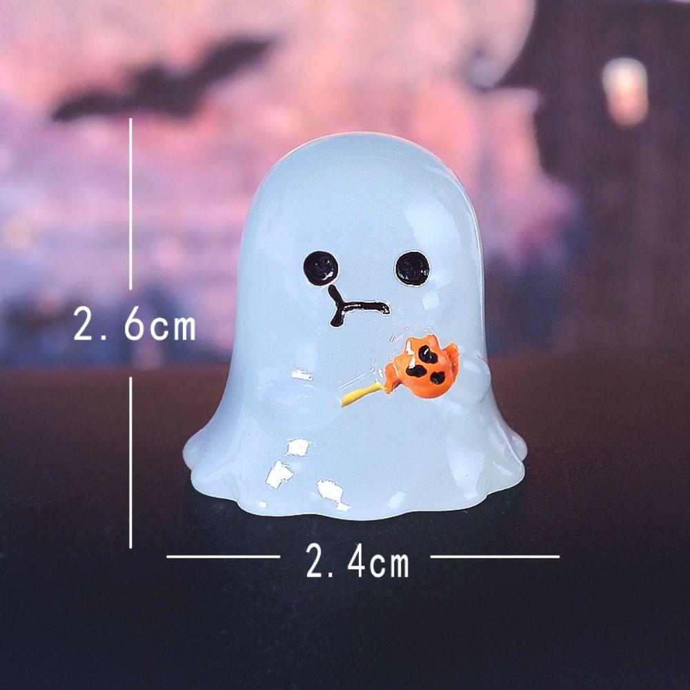 Cartoon Halloween Luminous Ghost Figurines Pumpkin Owl DIY Noctilucent Ghost Ornaments Resin Crafts Festival