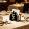 Modern Tissue Rack for Ramadan Wooden Napkin Holder, Ramadan-themed Paper Towel Dispenser, Crescent Mosque Holiday Table Ornament Pattern Decorative