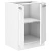 ATLAS Meuble bas 2 portes - Décor blanc - L60 x P52 x H82 cm - Plan de travail non inclus