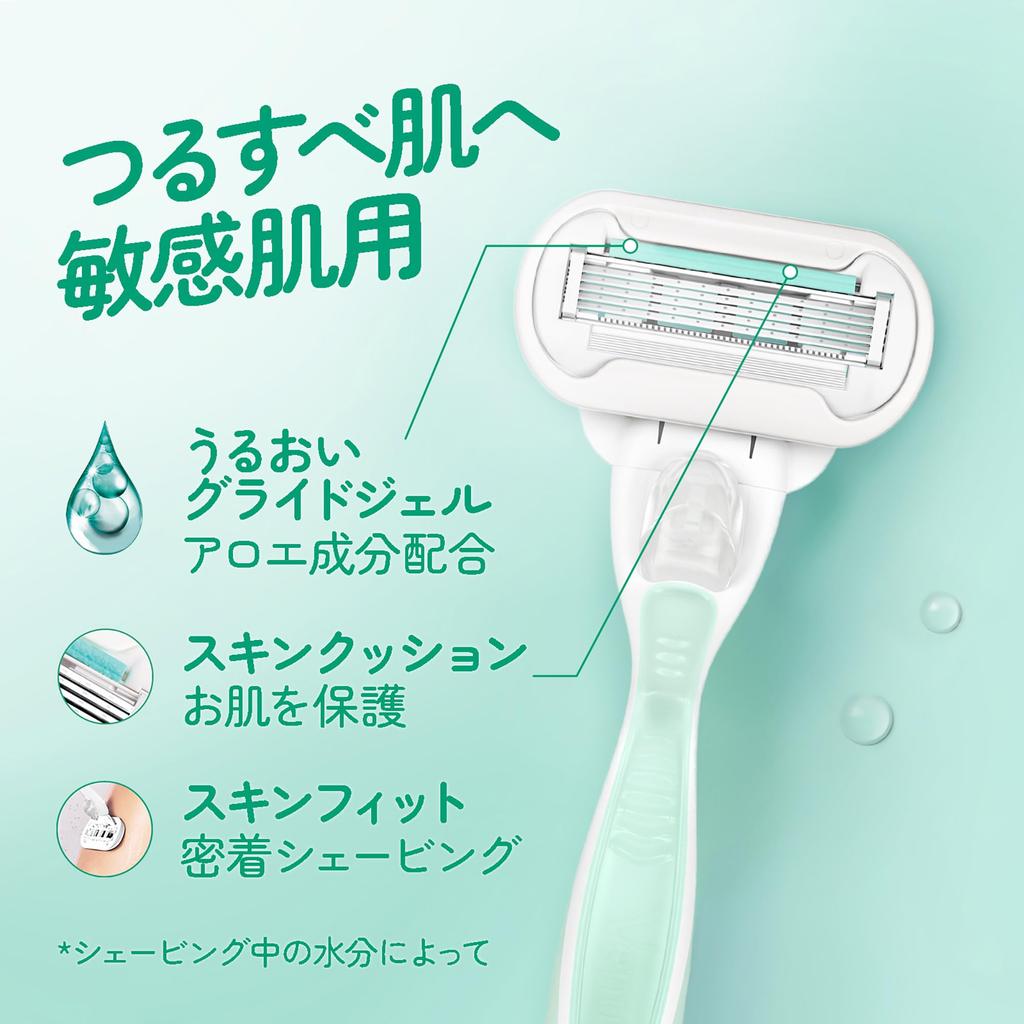 Gillette Venus VENUS Бритва для Подходит для Чувствительной для Гладких Сменные Лезвия Embrace Sensitive (Венера) Женщины, Кожа, Кожа, (3 упаковки),