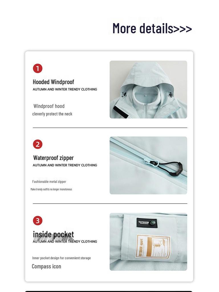 Unisex Three-in-One Outdoor Jacket: Windproof, Waterproof, Breathable, Mountaineering Autumn/Winter Style