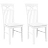 VidaXL Dining Chairs 2 Pcs White Solid Rubber Wood, Dining Chair, Chair, Living Room Chair, Dining Chairs, Chair 4102415