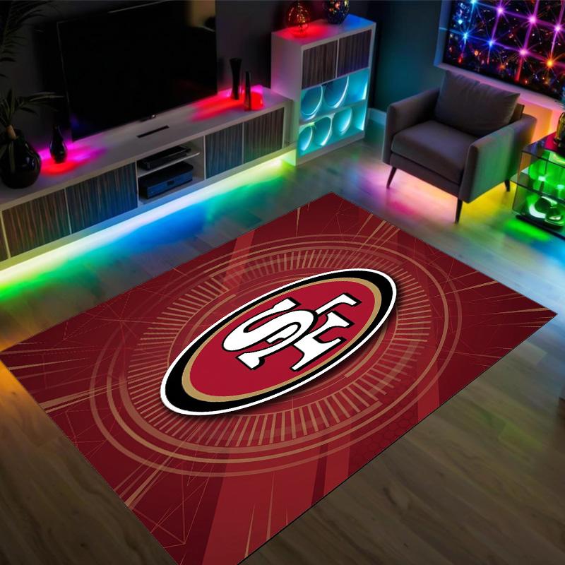 San Francisco 49ers Design Crystal Velvet Carpet Cozy Non?Slip Printed Rug For Bedroom Living Room Entrance