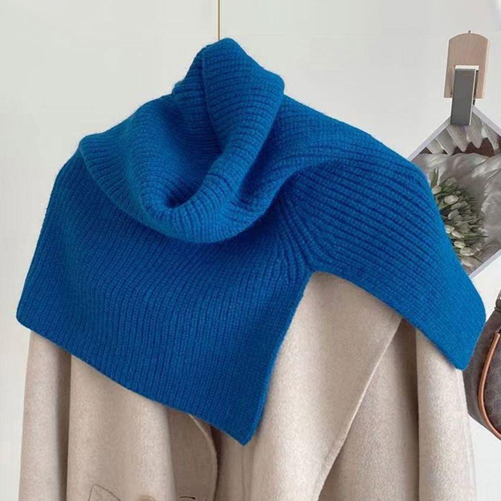 Winter Supplies Neck Wrap Shawl Solid Color High Collar Cross Scarf Gift Knitted Scarf