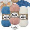 Хлопчатобумажная пряжа Nako Calico, 4 мотка, 45 вариантов цвета, 245 метров (100гр) Пряжа для ручного вязания-хлопок-жилет-разноцветный-кардиган-свитер-хобби-сделай сам