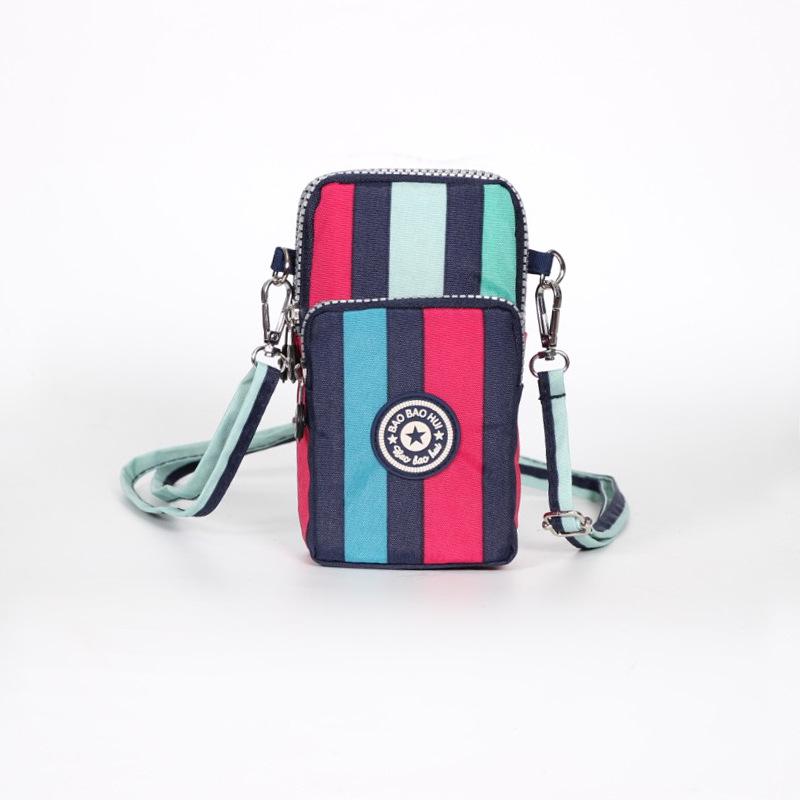 Nylon Shoulder Crossbody Phone Bag for Women, Sports Running Multi Layer Zipper Pouch Armband Bag, Clutch Coin Purse, Key Holder