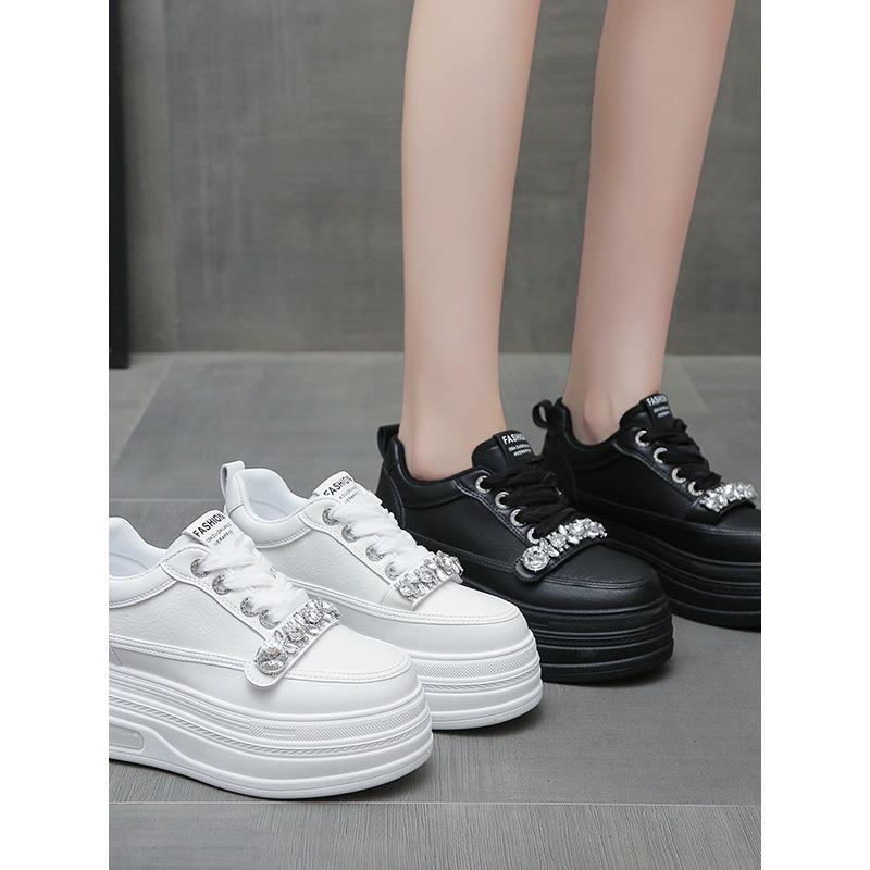 Кроссовки на каблуке 8 см для женщин, платформа-клиновидный каблук из натуральной кожи, женская повседневная обувь, женская обувь для ходьбы, кроссовки-лодочки