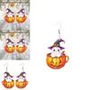 Halloween Themed Ghost Pumpkin Pot Pattern Women Acrylic Earrings For Summer